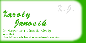 karoly janosik business card